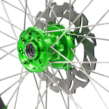 Load image into Gallery viewer, KKE 21 &amp; 19 MX Wheels for Kawasaki KX250F 2019 and 2021 Green Nipple(2020 Excluded)
