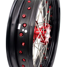 Load image into Gallery viewer, KKE 17 Inch OEM Size Supermoto Wheels for Honda XR650L 1993-2024 Red Nipple
