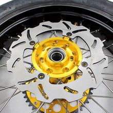 Load image into Gallery viewer, KKE 3.5 &amp; 4.25*17inch Supermoto Rims Tires for SUZUKI RMZ250 2007-2025 RMZ450 2005-2025 Gold
