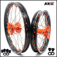 Load image into Gallery viewer, KKE 17"*1.4/14"*1.6 Kid's Big Wheels Rims Fit KTM SX 85 2003-2020 Orange Nipples
