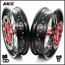 Load image into Gallery viewer, KKE 17 inch Supermoto Wheels Rims for HONDA XR650L 1993-2025 Red Hub Discs
