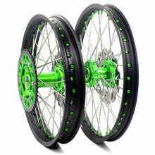 Load image into Gallery viewer, KKE 21 &amp; 19 MX Wheels for Kawasaki KX250F 2019 and 2021 Green Nipple(2020 Excluded)
