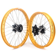 Load image into Gallery viewer, KKE 21 &amp; 19 MX Gold Rims for Suzuki RM125 RM250 1996-2000 Black Hub
