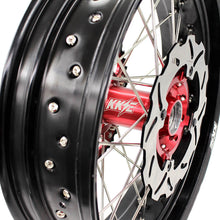 Load image into Gallery viewer, KKE 17 inch Supermoto Wheels Rims for HONDA XR650L 1993-2025 Red Hub Discs
