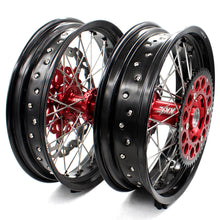 Load image into Gallery viewer, KKE 17 inch Supermoto Wheels Rims for HONDA XR650L 1993-2025 Red Hub Discs
