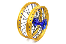 Load image into Gallery viewer, KKE 21"&amp;19" Mx Dirtbike Cast Wheels For YAMAHA YZ125 YZ250 YZ250F YZ450F Gold Rim Black Spokes
