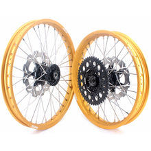Load image into Gallery viewer, KKE 21 &amp; 19 MX Gold Rims for Suzuki RM125 RM250 1996-2000 Black Hub
