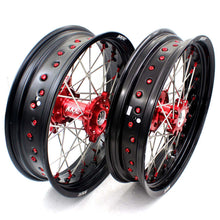 Load image into Gallery viewer, KKE 17 Inch OEM Size Supermoto Wheels for Honda XR650L 1993-2024 Red Nipple
