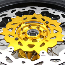 Load image into Gallery viewer, KKE 3.5 &amp; 4.25*17inch Supermoto Rims Tires for SUZUKI RMZ250 2007-2025 RMZ450 2005-2025 Gold
