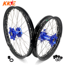Load image into Gallery viewer, KKE 21 &amp; 18 Enduro Wheels for YAMAHA WR250F 2001-2016 WR450F 2003-2015 Blue&amp;Black 250mm Disc
