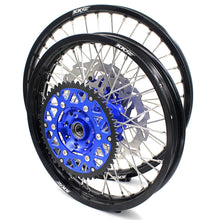 Load image into Gallery viewer, KKE 21 &amp; 18 Enduro Wheels for YAMAHA WR250F 2001-2016 WR450F 2003-2015 Blue&amp;Black 250mm Disc

