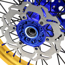 Load image into Gallery viewer, KKE 21"&amp;19" Mx Dirtbike Cast Wheels For YAMAHA YZ125 YZ250 1999-2016 YZ250F YZ450F 2003-2015 Gold Rim Black Spokes With Disc
