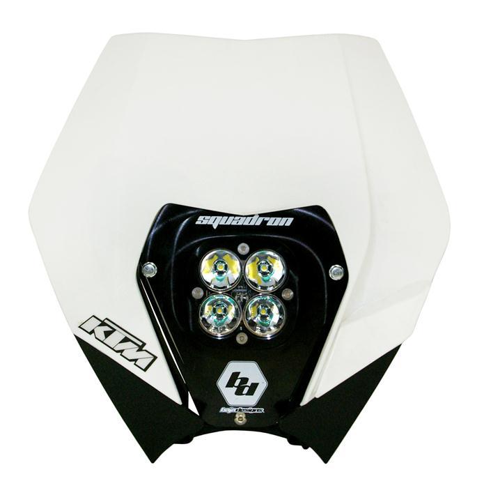 KTM Headlight Kit AC 08-13 w/ Headlight Shell White Squadron Sport Baja Designs