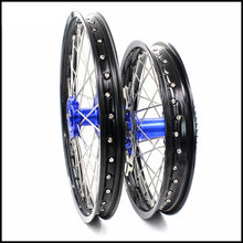 Load image into Gallery viewer, KKE 21"/18" Enduro Dirtibke Wheels For YAMAHA YZ125 YZ250 1999-2016 YZ250F YZ450F 2003-2015 Blue&amp;Black With Disc
