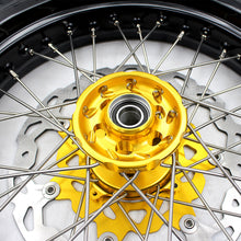 Load image into Gallery viewer, KKE 3.5 &amp; 4.25*17inch Supermoto Rims Tires for SUZUKI RMZ250 2007-2025 RMZ450 2005-2025 Gold
