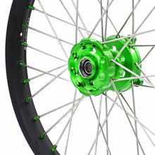 Load image into Gallery viewer, KKE 21 &amp; 19 MX Wheels for Kawasaki KX250F 2019 and 2021 Green Nipple(2020 Excluded)
