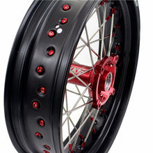 Load image into Gallery viewer, KKE 17 Inch OEM Size Supermoto Wheels for Honda XR650L 1993-2024 Red Nipple
