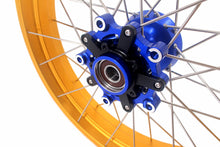 Load image into Gallery viewer, VMX 19inch 17inch CUSH Drive Spoked Tubeless Wheels Set For BMW G310GS 2016-2024 Blue Hub &amp; Gold Rim
