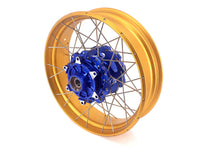 Load image into Gallery viewer, VMX 19inch 17inch CUSH Drive Spoked Tubeless Wheels Set For BMW G310GS 2016-2024 Blue Hub &amp; Gold Rim
