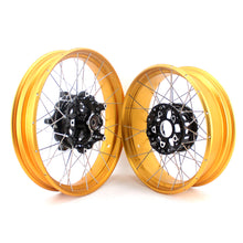 Load image into Gallery viewer, VMX 19" 17" Tubeless Wheels For BMW R1200GS R1200GS Adventure 2013-2020 Black Hub &amp; Gold Rim
