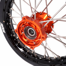 Load image into Gallery viewer, KKE 10/10 Small Kid's Wheels For KTM SX50 2014-2023 Mini Dirtbikes Orange Hub
