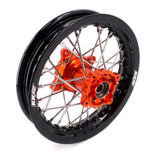 Load image into Gallery viewer, KKE 10/10 Small Kid's Wheels For KTM SX50 2014-2023 Mini Dirtbikes Orange Hub
