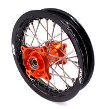 Load image into Gallery viewer, KKE 10/10 Small Kid's Wheels For KTM SX50 2014-2023 Mini Dirtbikes Orange Hub
