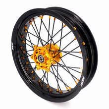 Load image into Gallery viewer, KKE 3.5/4.25 Supermoto Race Wheels For Suzuki RM125 1996-2007 RM250 1996-2008 Gold Nipples
