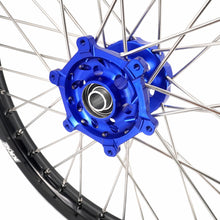 Load image into Gallery viewer, KKE 21 &amp; 18 Enduro Wheels for YAMAHA WR250F 2001-2016 WR450F 2003-2015 Blue&amp;Black 250mm Disc
