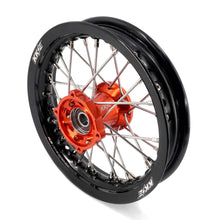Load image into Gallery viewer, KKE 12/10 Small Kid's Wheels For KTM SX50 2024-2025 Mini Dirtbikes Orange Hub
