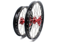 Load image into Gallery viewer, KKE 21 &amp; 18 Enduro Wheels Rims for Husqvarna TE TC FE FC SMR TXC  2000-2013 Red Hubs
