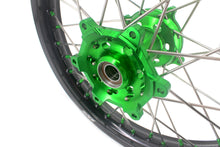 Load image into Gallery viewer, KKE 1.6*21 &amp; 2.15*19 Wheels Rims Fit Kawasaki KX450 2019-2025 KX450X 2021-2025 Green Nipples
