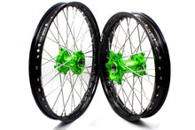 Load image into Gallery viewer, KKE 1.6*21 &amp; 2.15*19 Wheels Rims Fit Kawasaki KX450 2019-2025 KX450X 2021-2025 Green Hubs
