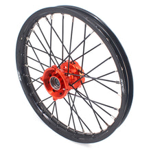 Load image into Gallery viewer, KKE 17 &amp; 14 Small Kids Wheels Rims for KTM 85 SX 2021-2024 Orange Hub Black Spoke
