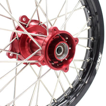 Load image into Gallery viewer, KKE 17 &amp; 14 Kids Wheels for Honda CR80R CR80RB 1993-2002 CR85R CR85RB 2003-2008 Red Hub
