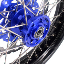 Load image into Gallery viewer, KKE 17 Inch Cush Drive Supermoto Wheels Fit Yamaha WR250F 2001-2018 WR450F 2003-2018 Blue
