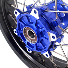 Load image into Gallery viewer, KKE 17 Inch Cush Drive Supermoto Wheels Fit Yamaha WR250F 2001-2018 WR450F 2003-2018 Blue

