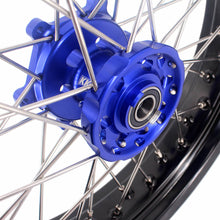 Load image into Gallery viewer, KKE 17 Inch Cush Drive Supermoto Wheels Fit Yamaha WR250F 2001-2018 WR450F 2003-2018 Blue
