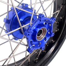 Load image into Gallery viewer, KKE 17 Inch Cush Drive Supermoto Wheels Fit Yamaha WR250F 2001-2018 WR450F 2003-2018 Blue
