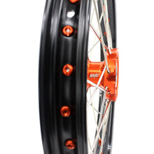 Load image into Gallery viewer, KKE 17"*1.4/14"*1.6 Small Kid's Wheels Rims Set For KTM SX 85 2021-2024 Orange Nipples
