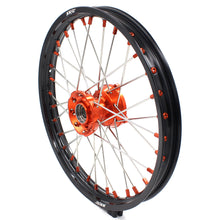 Load image into Gallery viewer, KKE 17"*1.4/14"*1.6 Small Kid's Wheels Rims Set For KTM SX 85 2021-2024 Orange Nipples

