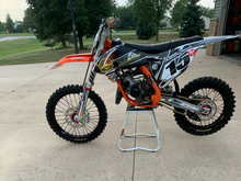 Load image into Gallery viewer, KKE 19"×1.6/16"×1.85 Spoke Kid's Big Wheels Rims Fit KTM SX 85 2003-2020 Orange Nipples &amp; Black Spokes
