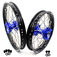 Load image into Gallery viewer, KKE 17"*1.4/14"*1.6 Spoked Kid's Big Wheels Rims Fit KTM SX 85 2003-2020 Husqvarna TC 85 2014-2020 Blue Hub
