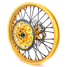Load image into Gallery viewer, KKE 21 &amp; 19 MX Gold Wheels for Suzuki RM125 RM250 1996-2000 Black Spoke

