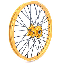 Load image into Gallery viewer, KKE 21 &amp; 19 MX Gold Wheels for Suzuki RM125 RM250 1996-2000 Black Spoke
