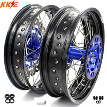 Load image into Gallery viewer, KKE 3.5/4.25*17inch For KAWASAKI KX250F KX450F 2006-2018 Supermoto Rims With Disc&amp;Sprocket Blue
