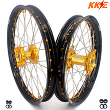 Load image into Gallery viewer, KKE 21 &amp; 19 MX Rims for Suzuki RMZ250 2007-2025 RMZ450 2005-2025 Gold Nipple
