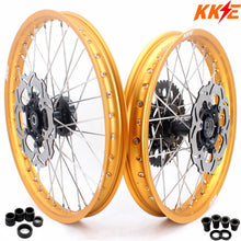 Load image into Gallery viewer, KKE 21 &amp; 19 MX Gold Rims for Suzuki RM125 RM250 1996-2000 Black Hub
