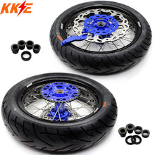 Load image into Gallery viewer, KKE 3.5/4.25*17inch Wheels Tires For 2003-2025 KTM SX SX-F XC EXC EXC-F Husqvarna Husaberg Blue &amp; Black
