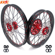 Load image into Gallery viewer, KKE 21 &amp; 19 MX Rims for Suzuki RMZ250 2007-2025 RMZ450 2005-2025 Black Spokes
